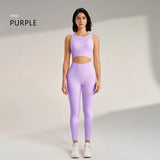 Women's Sports Fitness Suit Gym High Intensity Workout Shockproof Bra High Waisted Leggings Tights Yoga Suit Training Set