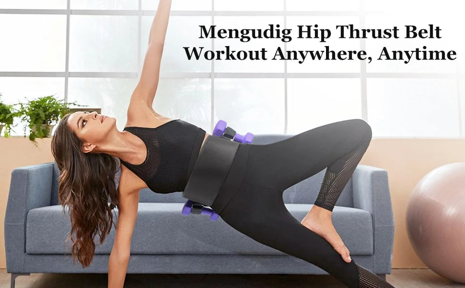 Hip Thrust Belt Glute Bridge Pad Workout with Dumbbells Kettlebells for Squats Lunges Bridges Dips Training Home Gym Equipment