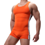 Men Undershirts Leotard Sports Workout Bodysuit Shorts Wrestling Singlet Fitness  Jumpsuit Sexy Slip Ice Silk Underwear Swimwear