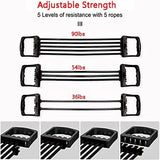 Full Body Workout Set - Chest Expander with 5 Removable Resistance Bands for Pilates, Push Ups, and Muscle Training - Strengthen