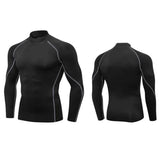 Men's Workout Compression Shirt Turtleneck Long Sleeve Rash Guard Gym Base Layer Athletic Undershirt Gear Sports Shirt