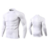 Men's Workout Compression Shirt Turtleneck Long Sleeve Rash Guard Gym Base Layer Athletic Undershirt Gear Sports Shirt