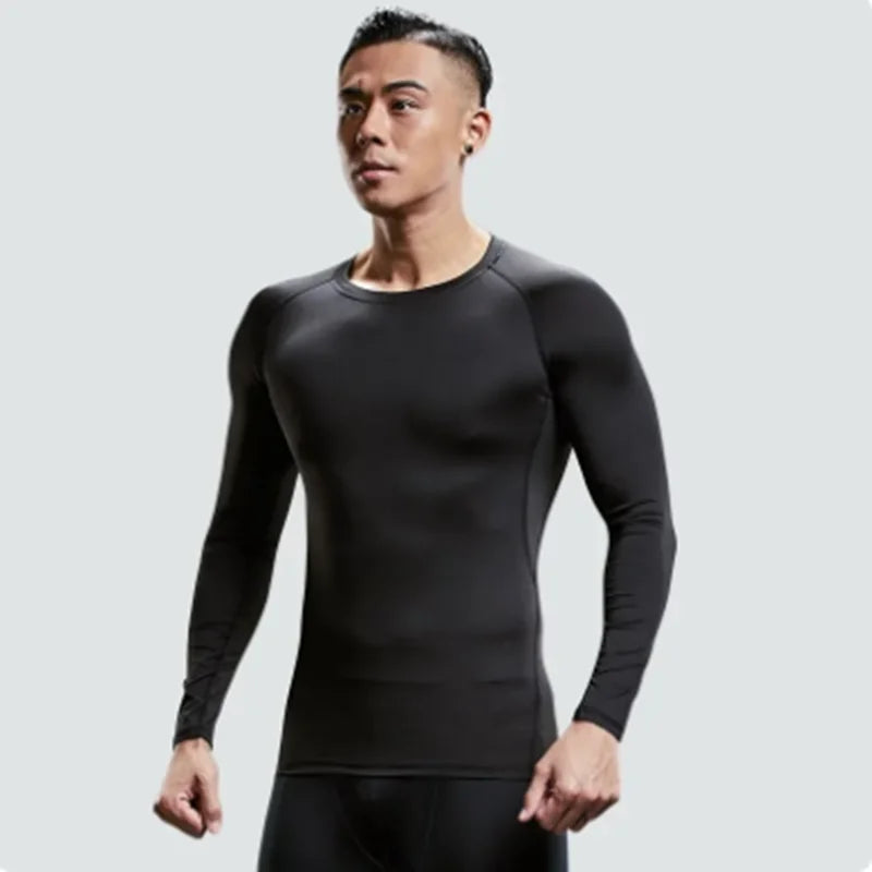 Men's Workout quick-dry Compression Shirt Turtleneck Long Sleeve Rash Guard Gym Base Layer Athletic Undershirt Gear Sports Shirt