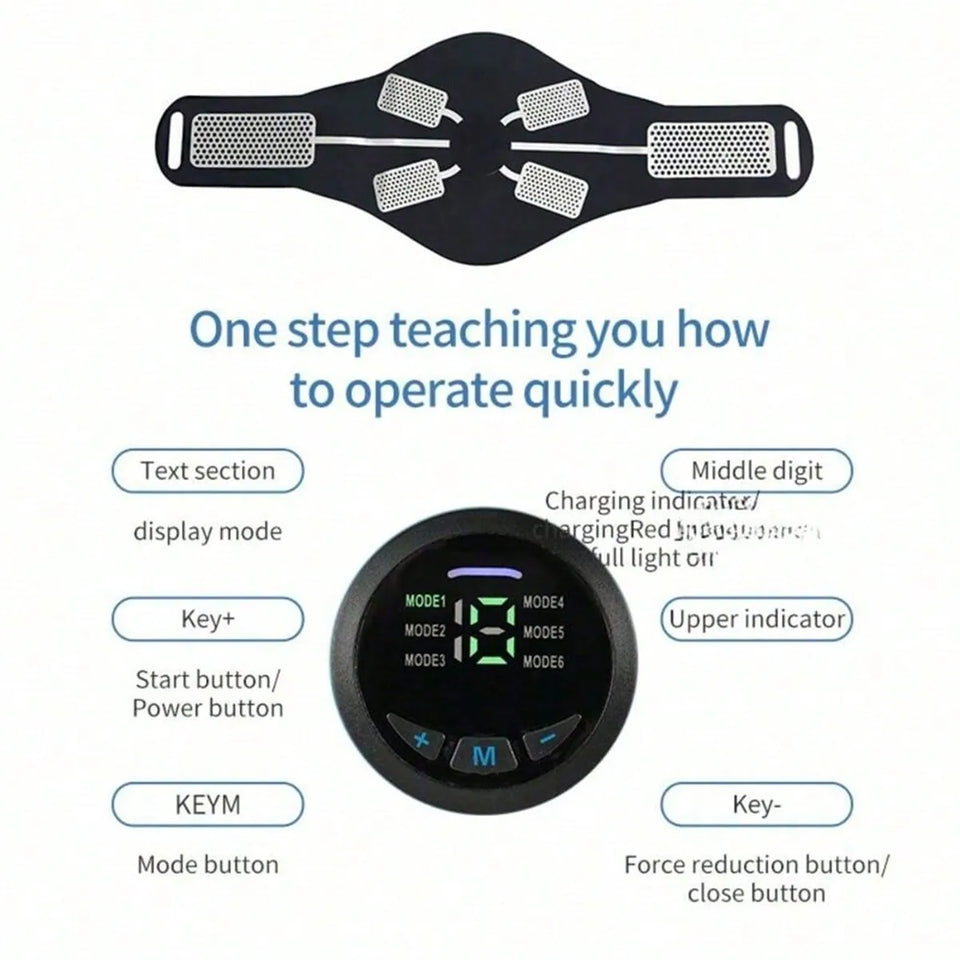 ABS Fitness Belt Muscle Training EMS Trainer Muscle Stimulator USB Rechargeable Home Gym Exercise Machine For Men And Women