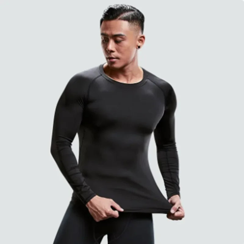 Men's Workout quick-dry Compression Shirt Turtleneck Long Sleeve Rash Guard Gym Base Layer Athletic Undershirt Gear Sports Shirt