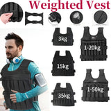 3-50kg Workout Weight Jacket Adjustable Weighted Exercise Vest Workout Equipment for Running Training Workout Jogging Walking