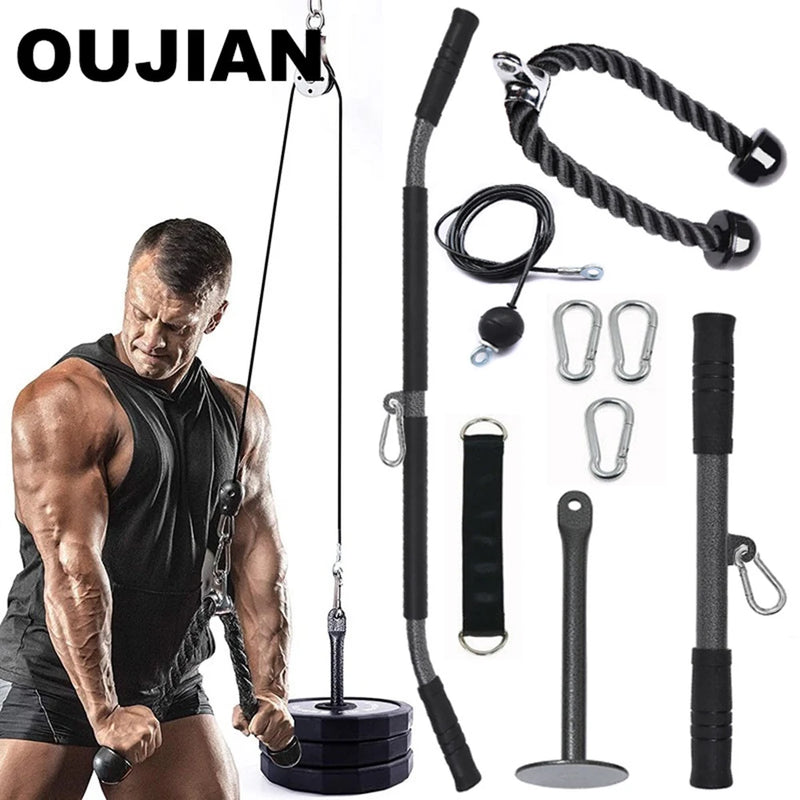 Fitness DIY Pulleys Rotatable Steel Wire Rope Roller Slide Muscle Bodybuilding Pulley Multifunctional Polea Home Gym Machines