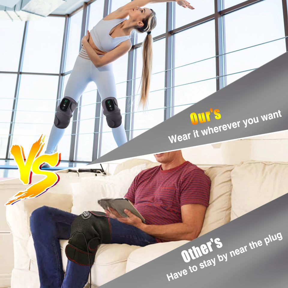 Smart Electric Knee Pad Massagers with Heat Thermal Joint Pain Relief Vibration Shoulder Elbow Knee Heating Pads Health care