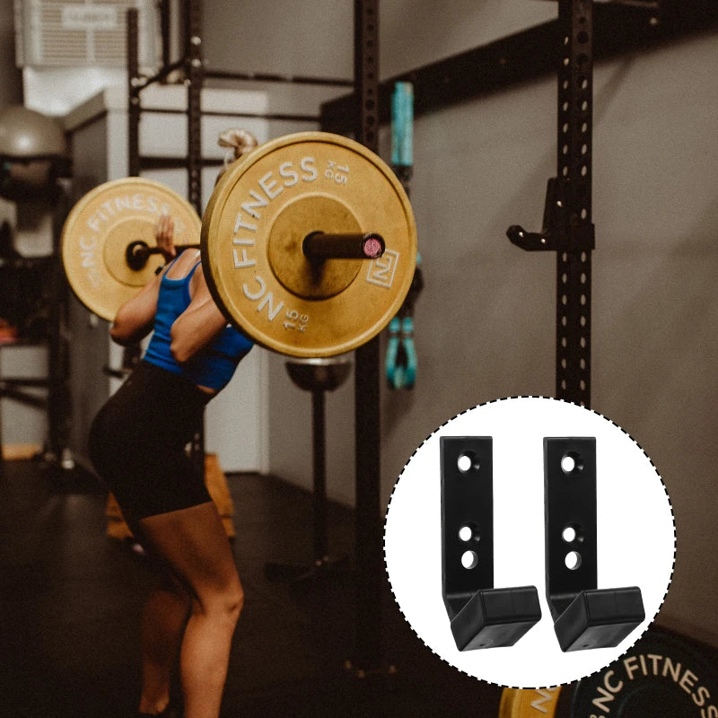 Gym Equipment Barbell Bracket Hooks Wall Mounted Barbell Rack Barbell Storage Rack Weight Bar Holder Fitness Equipment Rack