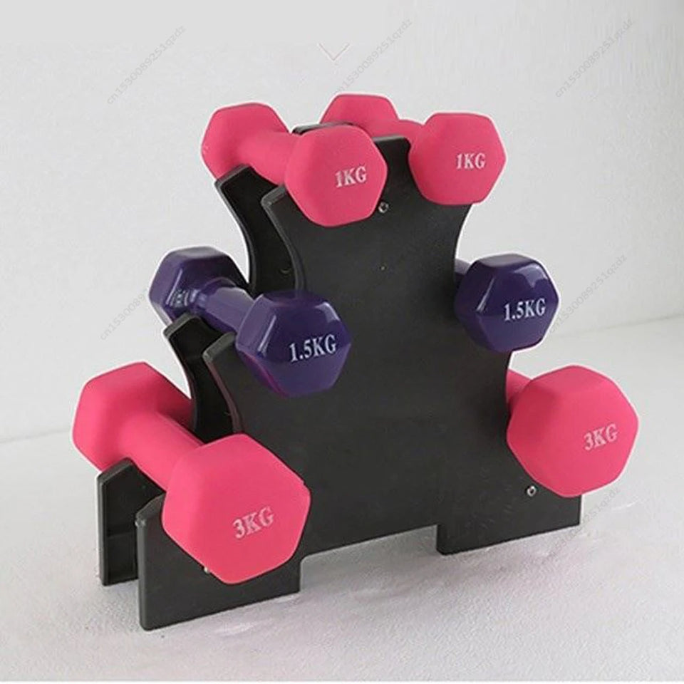 6 Slots Dumbbell Bracket Home Gym Dumbbell Display Rack Organizer Practical Fitness Equipment Storage Stand,1PCS