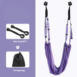 Yoga Aerial Silk Set Woman Hammock Back Legs Stretching Swing Pilates Accessories Elastic Fitness Belt Home Gym Equipment
