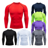 Men's Workout quick-dry Compression Shirt Turtleneck Long Sleeve Rash Guard Gym Base Layer Athletic Undershirt Gear Sports Shirt