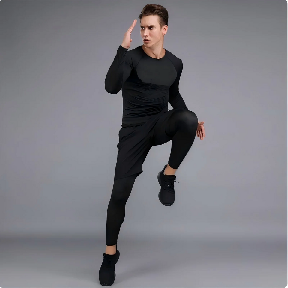 Men's Workout quick-dry Compression Shirt Turtleneck Long Sleeve Rash Guard Gym Base Layer Athletic Undershirt Gear Sports Shirt