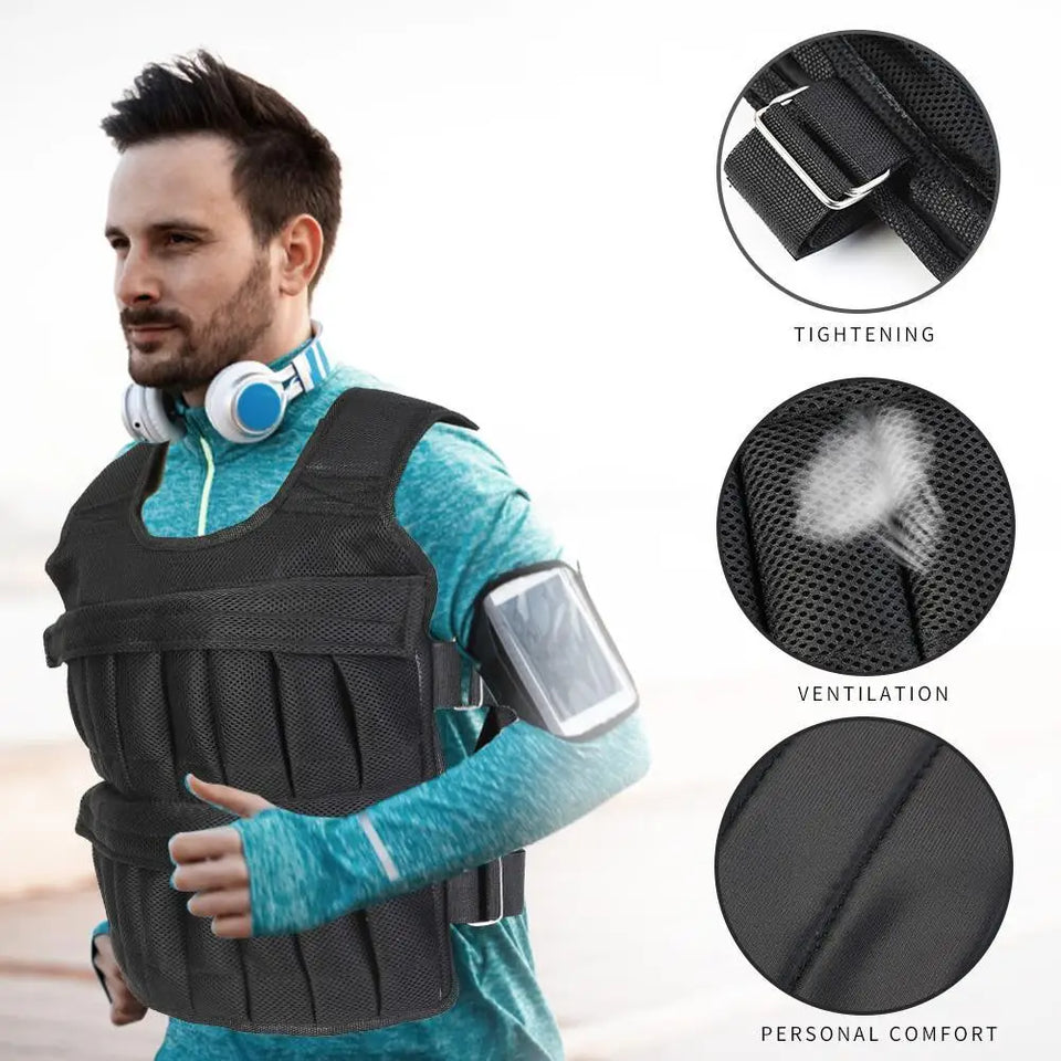 3-50kg Workout Weight Jacket Adjustable Weighted Exercise Vest Workout Equipment for Running Training Workout Jogging Walking