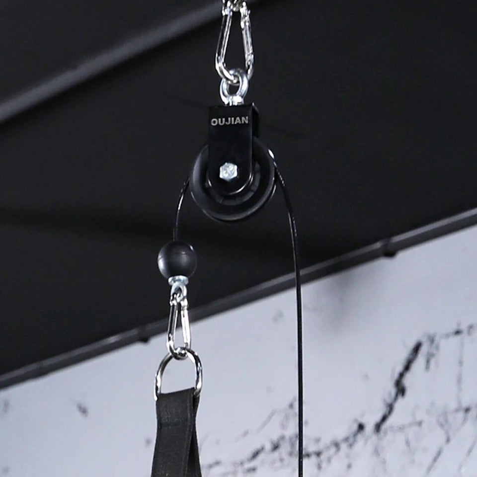 Fitness DIY Pulleys Rotatable Steel Wire Rope Roller Slide Muscle Bodybuilding Pulley Multifunctional Polea Home Gym Machines