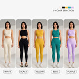 Women's Sports Fitness Suit Gym High Intensity Workout Shockproof Bra High Waisted Leggings Tights Yoga Suit Training Set