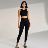 Women's Sports Fitness Suit Gym High Intensity Workout Shockproof Bra High Waisted Leggings Tights Yoga Suit Training Set