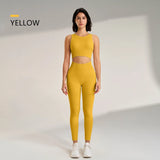 Women's Sports Fitness Suit Gym High Intensity Workout Shockproof Bra High Waisted Leggings Tights Yoga Suit Training Set